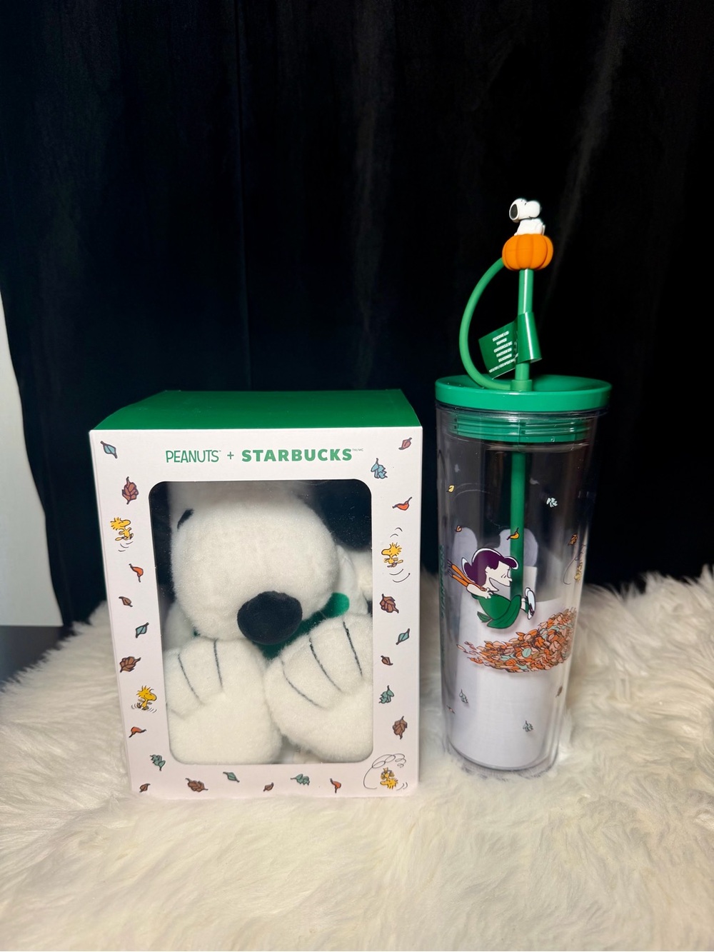Starbucks Peanuts Snoopy Plush & Fall Tumbler Set